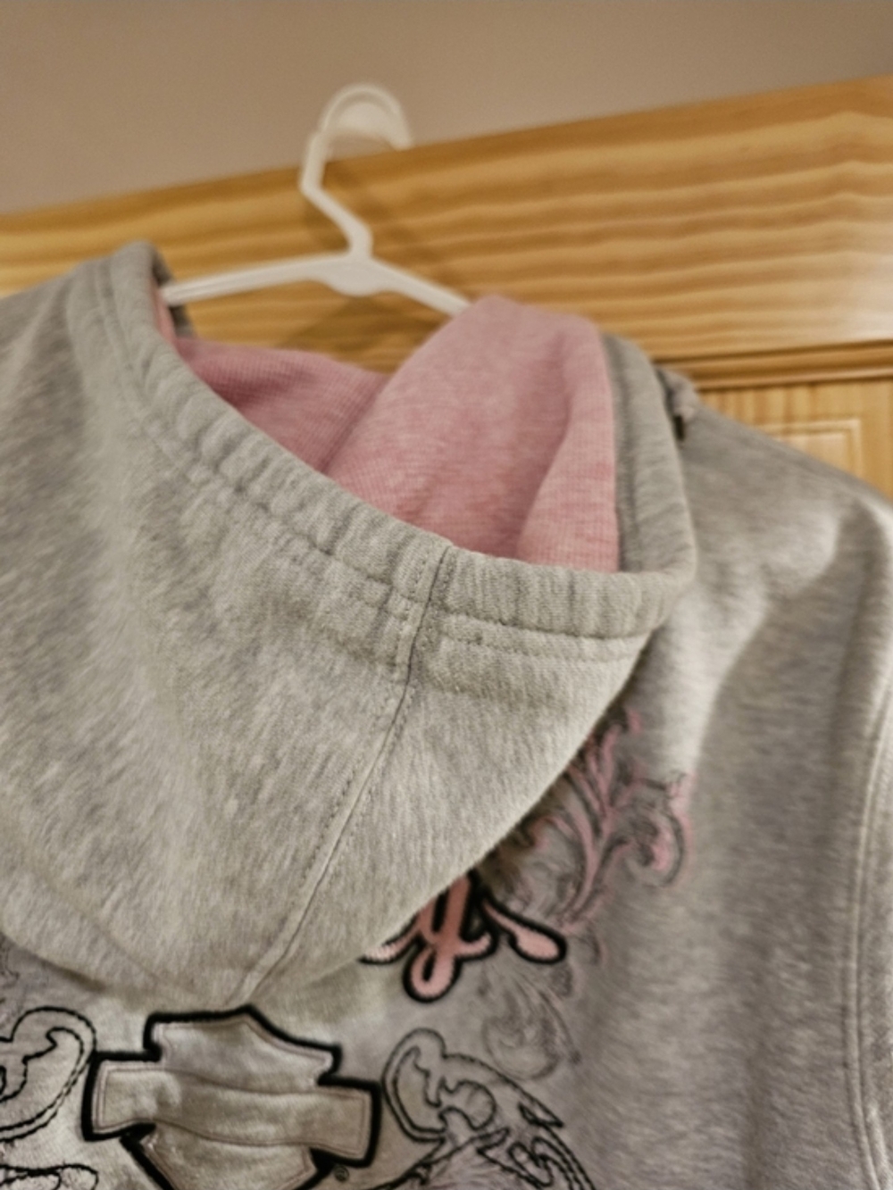 Harley-Davidson Girls' Gray & Pink HD Motorcycles Zip Hoodie Size 2W - Picture 8 of 12